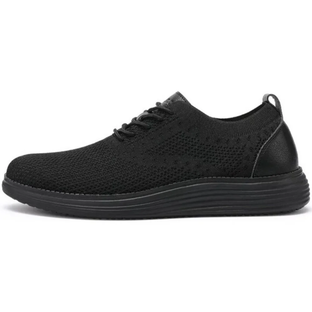 🆕VILOCY Men's All Black Casual Dress Oxfords Business Mesh Breathable Sneakers